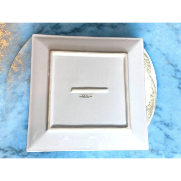 Metallic Frost Square Platter With Gold & Silver Snowflake Design - Picture 6 of 10